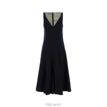 PRADA [X45]����� P3S72SOOO1ACZ F0008 ���� ���ǽ� �� �̵� �̴� �巹�� Midnight blu[X45]����� P3S72SOOO1ACZ F0008 ���� ���ǽ� �� �̵� ��