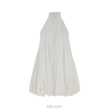 Alaia [X45]�˶��̾� AA9R3152T611D 000 ���� ���ǽ� �� �̵� �̴� �巹�� White poplin[X45]�˶��̾� AA9R3152T611D 000 ���� ���ǽ� �� �̵� ��