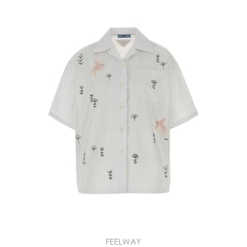 PRADA [X45]����� P447JRSOOO1918 F0009 ���� ���� ���� ����콺 White poplin shi[X45]����� P447JRSOOO1918 F0009 ���� ���� ���� �����