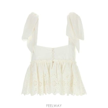Chloe [X45]���ο� CH26AHT46053 107 ���� Ƽ���� �μҸ� ž ���� White cotton top[X45]���ο� CH26AHT46053 107 ���� Ƽ���� �μҸ� ž ��