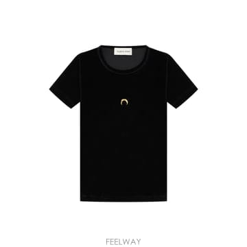 Marine Serre [W63]�������� WTT012ARRJER0030 BK99 ���� Ƽ���� ���� ž T shirt in vellu[W63]�������� WTT012ARRJER0030 BK99 ���� Ƽ���� ���� 