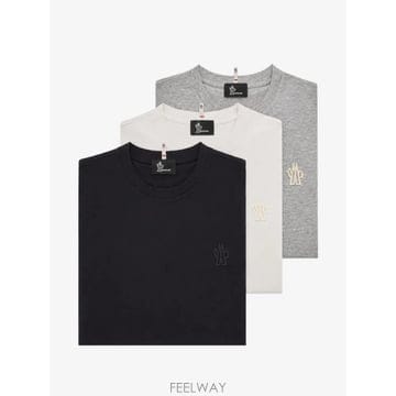 26 FW 몽클레어 그레노블 로고 패치 반소매 티셔츠 세트 3p M10978C000138790F TP4603