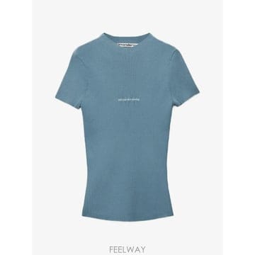 Alexander Wang 26 FW �˷������ jacquard logo short sleeve crew neck top 1KC226126 FW �˷������ jacquard logo short sleeve crew neck 