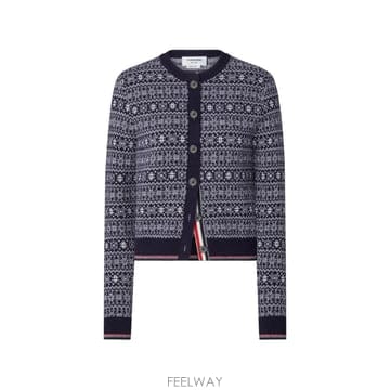 26 FW 톰브라운 메리노 울 자카드 스노우플레이크 가디건 FKC732AY1007 TP460391788