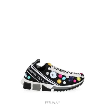 Dolce&Gabbana 26 FW ��ü�ذ��ٳ� Portofino crystal embellished sneakers LA7129 T26 FW ��ü�ذ��ٳ� Portofino crystal embellished sneak