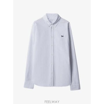 Maison Kitsune 26 FW ���� Ű���� Profile Fox striped shirt QM00422WC5102 TP4603826 FW ���� Ű���� Profile Fox striped shirt QM00422WC5