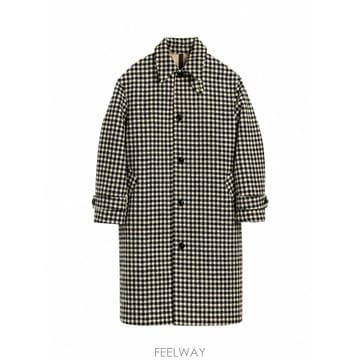 인더샵 ami 아미 체크 블랙 코트