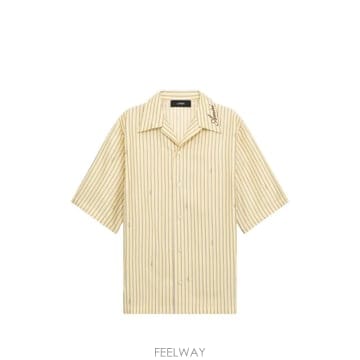 당일배송 아미리 스크립트 스트라이프 볼링 셔츠