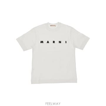 26 F/W 마르니 코튼 티셔츠 WITH 로고 프린트 KIDS (KI B0132352282