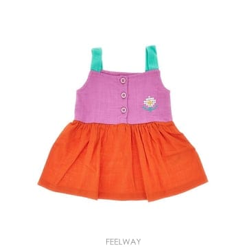 26 S/S 보보쇼즈 코튼 미니 드레스 WITH 컬러 블록 모티프 K B0132353376