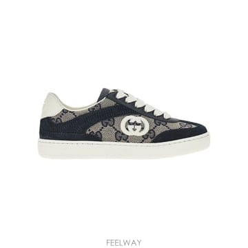 26 S/S 구찌 레더 & GG 패브릭 G74 스니커즈 KIDS (K B0132354041
