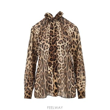 26 F/W 돌체 앤 가바나 실크 조젯 셔츠 WITH 레오 프린트 F B0132358516