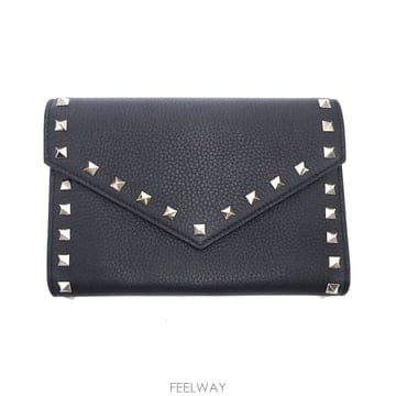 Valentino(발렌티노) QW2P0Q48VSH 블랙 카프스킨 락스터드 체인 크로스백