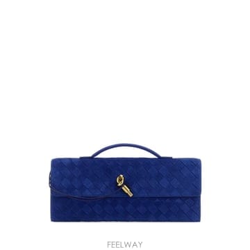 Bottega Veneta [X45]���װ� ����Ÿ 741511V60F1 4300 ���� Ŭ��ġ�� �Ŀ�ġ�� Blue suede Andiam[X45]���װ� ����Ÿ 741511V60F1 4300 ���� Ŭ��ġ�� �Ŀ�
