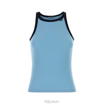 [X45]프라다 39687SOOO6513 F0QY6 여성 티셔츠 민소매 탑 나시 Light blue cott