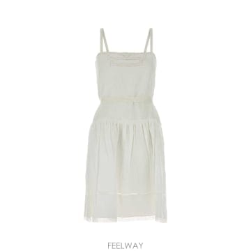 [X45]프라다 P3S37RSOOO192T F0009 여성 원피스 롱 미디 미니 드레스 White linen