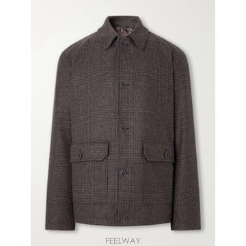 26 FW 에르노 브라운 패딩 울 블렌드 트위드 오버셔츠 TP582400941