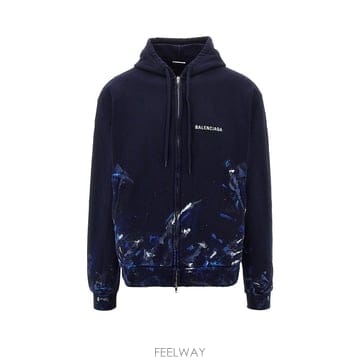 26 F/W 발렌시아가 페인트 SPLATTER 풀집 후드 850338 B0132523725
