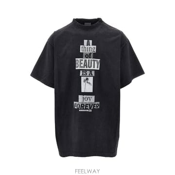 26 F/W 발렌시아가 컬리지 프린트 오버사이즈 티셔츠 8503451 B0132523729