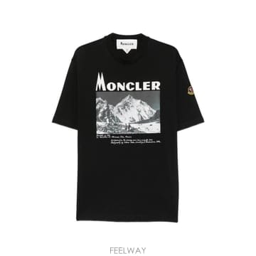 Moncler ��Ŭ���� Re Icon mountain print logo patch T shirt 1237139439642��Ŭ���� Re Icon mountain print logo patch T shirt 123