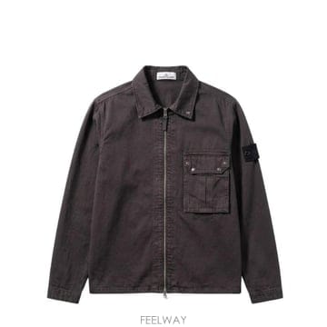 스톤아일랜드 로고 패치 지퍼업 오버셔츠 L2S141200002S0J24 V0011 TP980396662