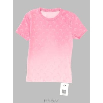 Marine Serre 26FW �������� �� �ΰ� ���� ���̺��� Ƽ���� WTT012A CJER0114PK09 PINK26FW �������� �� �ΰ� ���� ���̺��� Ƽ���� WTT012A CJE