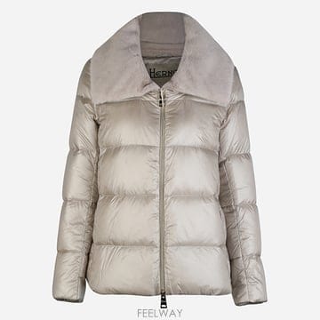 에르노 6F PI001923D 12017Z 1985 여성 퍼 패딩 자켓 베이지