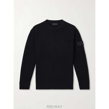 스톤 아일랜드 고스트 리브드 울 & 캐시미어블렌드 스웨터 L2S15 B0082525398
