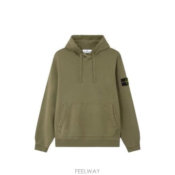 26FW 스톤 아일랜드 오가닉 코튼 플리스 레귤러핏 후드 스웨트셔츠 오가닉 코튼 플리스 레귤러핏 후드 스웨트