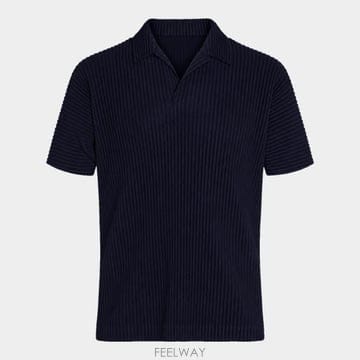 26FW 옴므 플리세 이세이 미야케 폴로 티셔츠 HP69JM530 75 NAVY