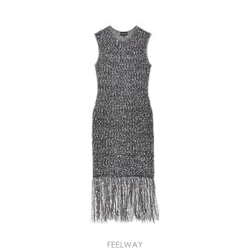 26 F/W 엠포리오 아르마니 프린지 니트 미디 드레스 EW00644 B0132498923