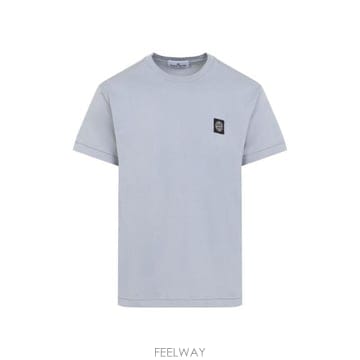 Stone Island 로고 패치 크루넥 티셔츠 L2S152100027S0013 V0049ASHGREY TP