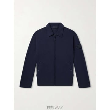 26 FW 스톤아일랜드 블루 고스트 울 코튼 블렌드 집업 스웨터 TP582403123
