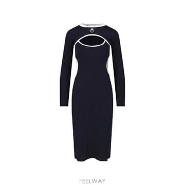 Marine Serre �׶�����Ÿ �ؿ� ���� ���� ���� MOON CUTOUT MIDI DRESS WDR511ACJER0125BK99�׶�����Ÿ �ؿ� ���� ���� ���� MOON CUTOUT MIDI DRESS 