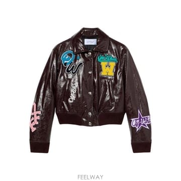 26 FW 오프화이트 크링클 코팅 바시티 재킷 OWEK00MF25FAB0016E01 TP445277967