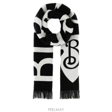 26FW 버버리 로고 울 머플러 8109563 C1343 Black