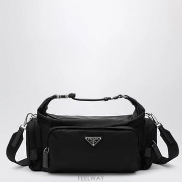 26 F/W 프라다 블랙 RENYLON & 사피아노 숄더 백 2VH2 B0052526906
