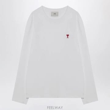 26 S/S 아미 화이트 아미 드 꾀흐 스웨터 BFUTS235U724 B0052527184
