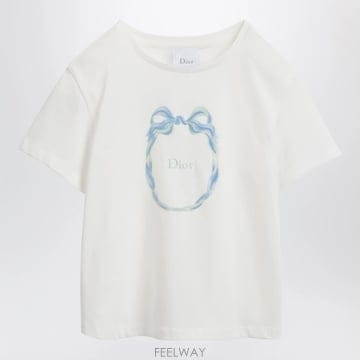26 F/W 디올 아이보리 코튼 저지 티셔츠 (KIDS ) 6WBM1 B0052527007