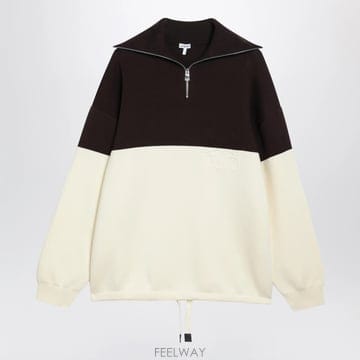 26 F/W 로에베 BROWNYELLOW 하프지퍼 맨투맨 인 코튼 블 B0052527002
