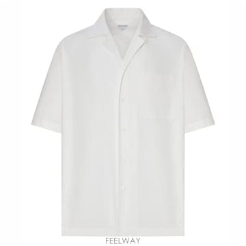 26 S/S 보테가 베네타 화이트 코튼 볼링 셔츠 862131V6D1 B0052527056