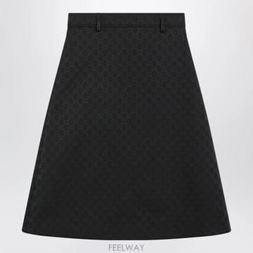 26 F/W 구찌 블랙 GG 코튼 블렌드 미디 스커트 A00645ZA B0052527085