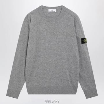 26 F/W 스톤 아일랜드 그레이 멜랑주 크루넥 스웨터 인 울 S15 B0052527119