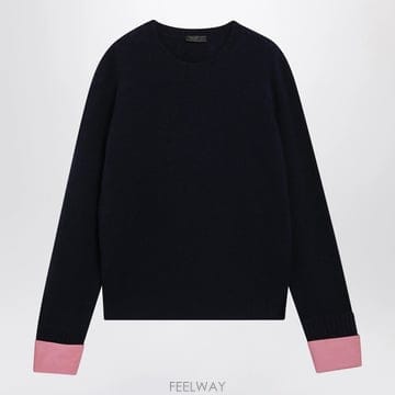 26 F/W 프라다 블루 SHETLAND 울 크루넥 스웨터 UMF35 B0052527133