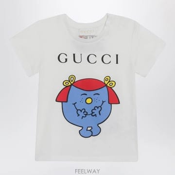 26 S/S 구찌 화이트 티셔츠 WITH 로고 프린트 (KIDS )  B0052527154