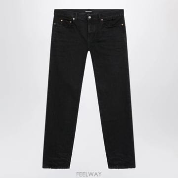 26 F/W 생로랑 블랙 스트레이트레그 진 인 코튼 854129Y07 B0052527194