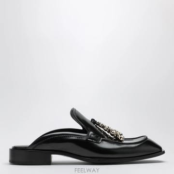 26 S/S 로에베 엣지 뮬 로퍼 인 브러쉬 카프 레더 블랙 L814 B0052527220