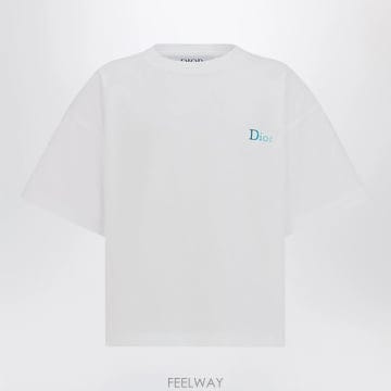 26 S/S 디올 화이트 티셔츠 WITH 로고 프린트 (KIDS )  B0052527226