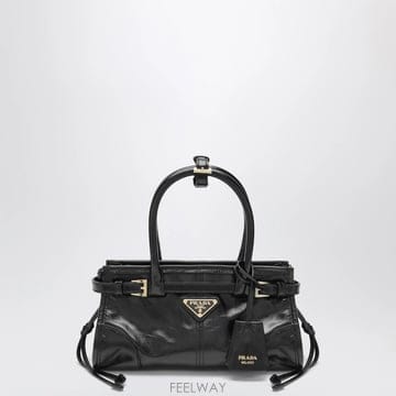 26 F/W 프라다 BONNIE 미니 블랙 카프 레더 핸드백 1BA4 B0052527243