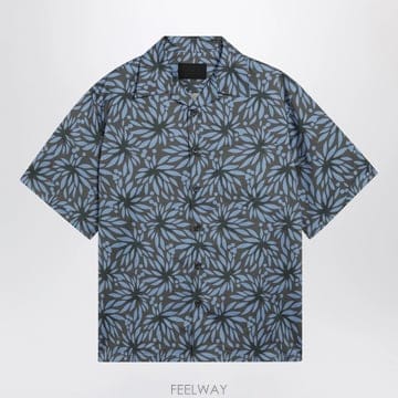 26 S/S 프라다 HEMATITEBLACK 플로랄 프린트 볼링 셔츠 B0052527255